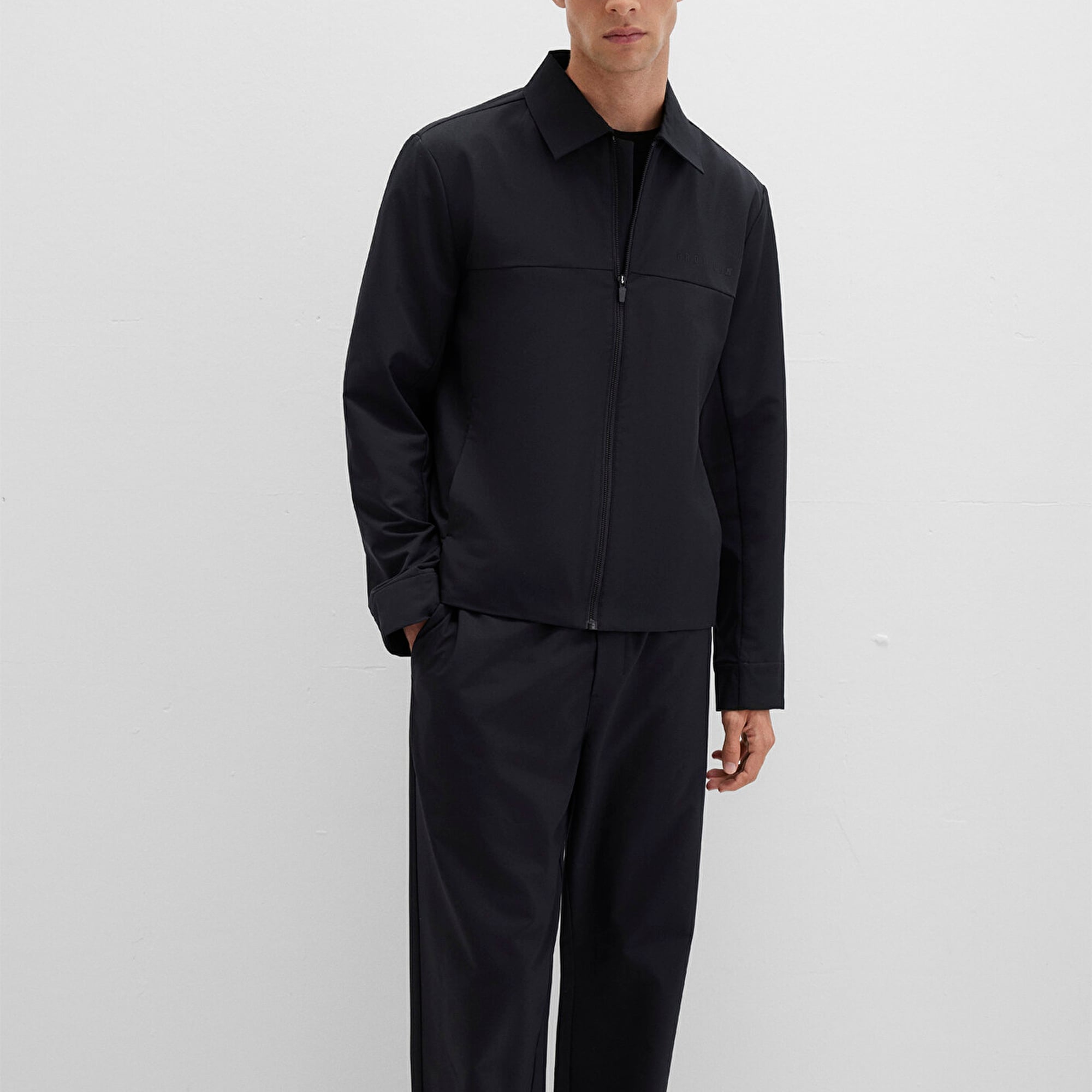 Mavi Siyah Spandex Spor Ceket Regular Fit / Normal Kesim 0110726-71379