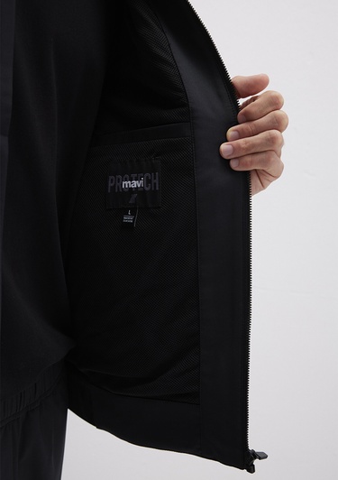  Mavi Siyah Spandex Spor Ceket Regular Fit / Normal Kesim 0110726-71379