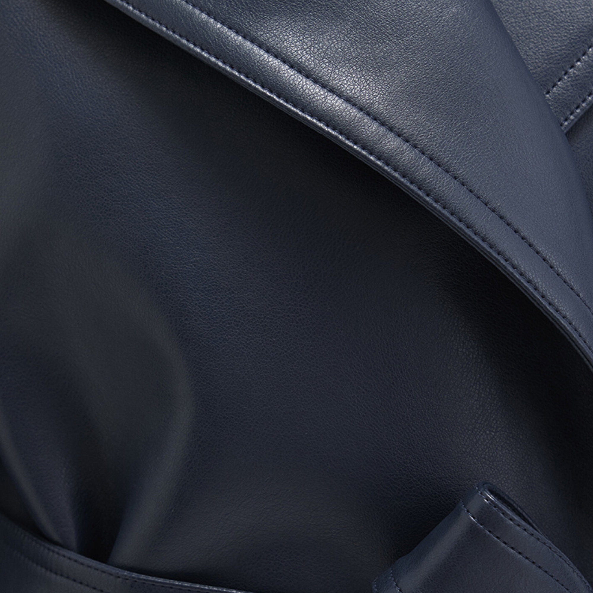 Mavi Lacivert Suni Deri Ceket Loose Fit / Bol Rahat Kesim 1110717-87822