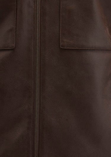  Mavi Kahverengi Suni Deri Ceket Regular Fit / Normal Kesim 0110648-70221