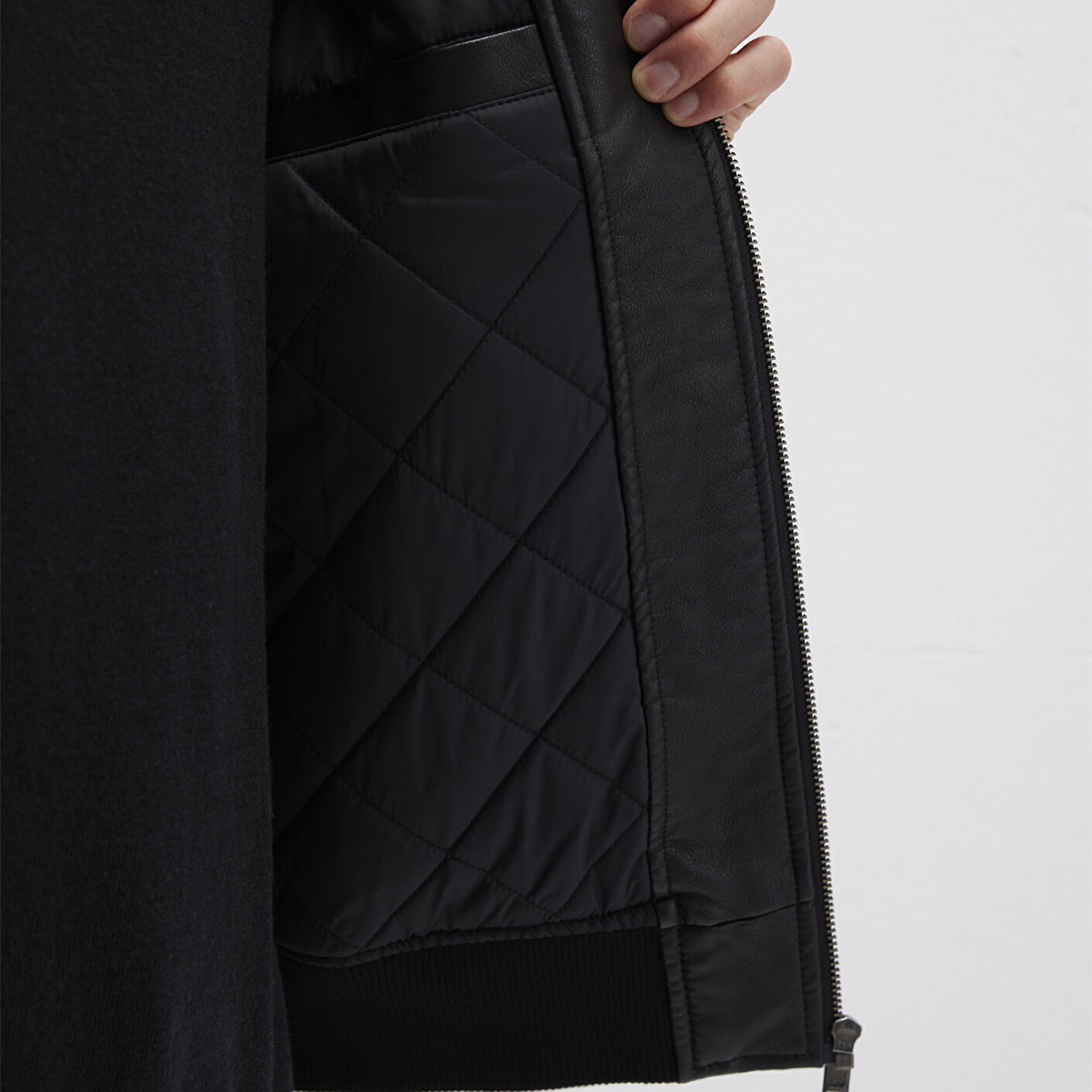 Mavi Siyah Suni Deri Ceket Loose Fit / Bol Rahat Kesim 0110636-71379