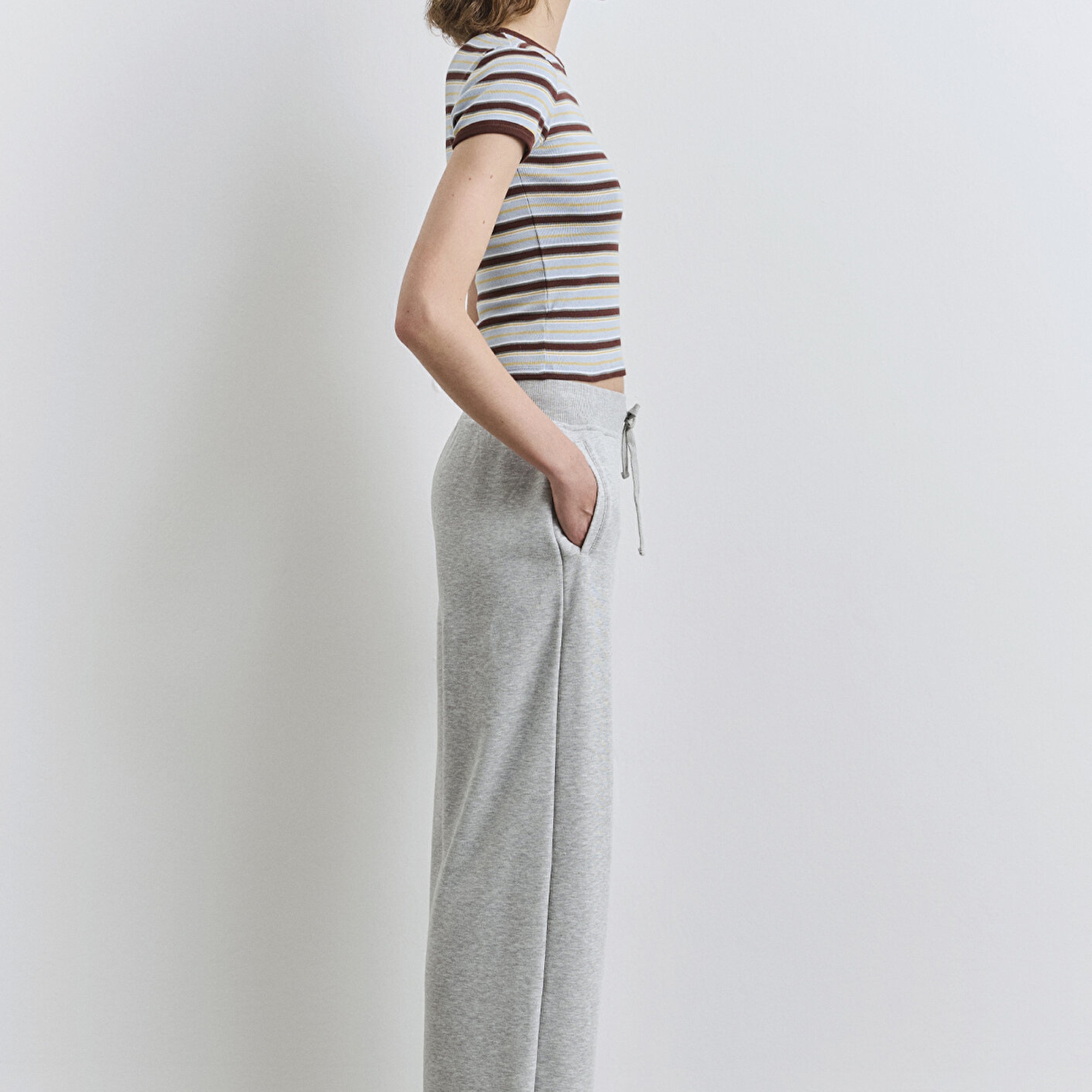 Mavi Baskılı Gri Eşofman Altı 1011034-83096