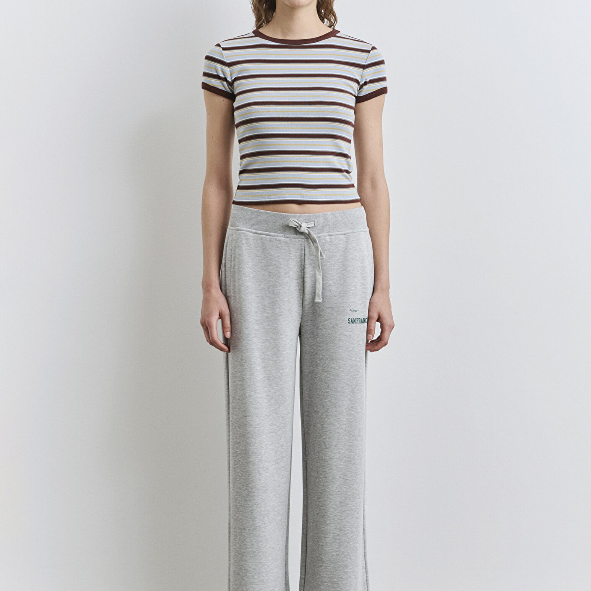 Mavi Baskılı Gri Eşofman Altı 1011034-83096