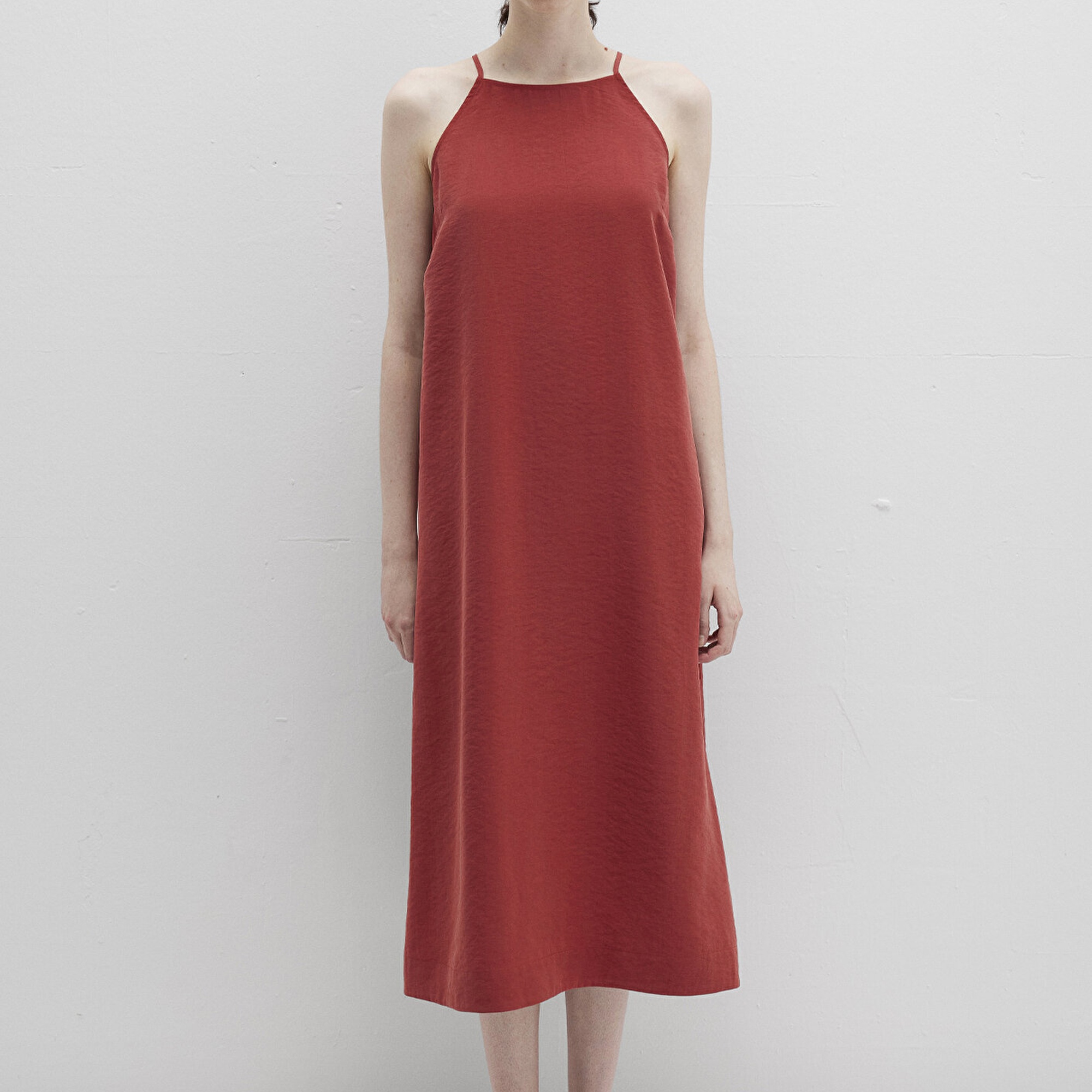 Mavi Askılı Kırmızı Elbise 1310770-70450