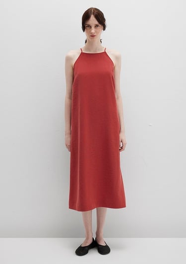  Mavi Askılı Kırmızı Elbise 1310770-70450