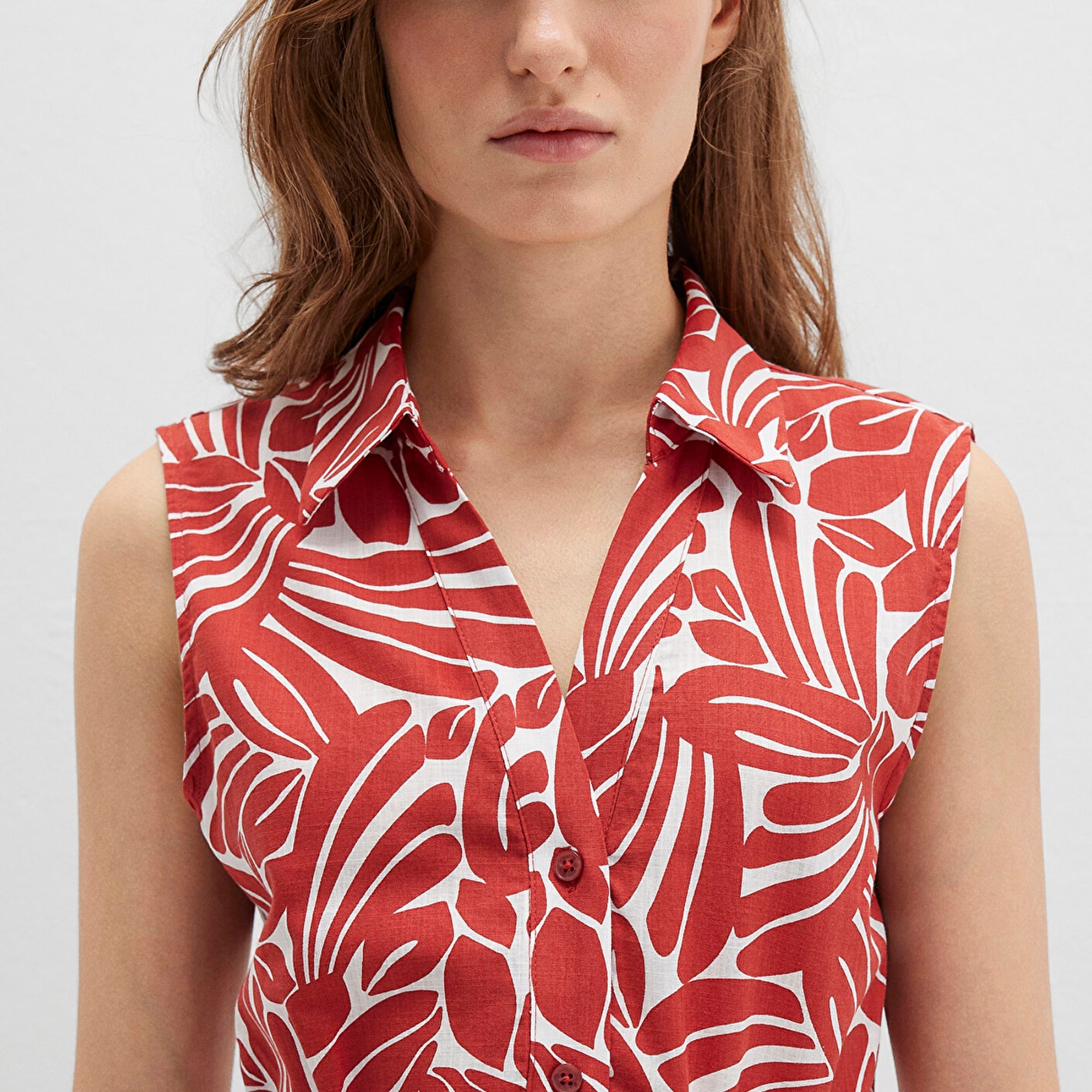 Mavi Baskılı Kırmızı Uzun Elbise 1310766-91314