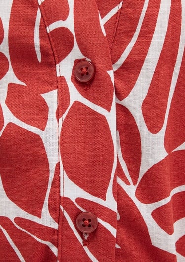  Mavi Baskılı Kırmızı Uzun Elbise 1310766-91314