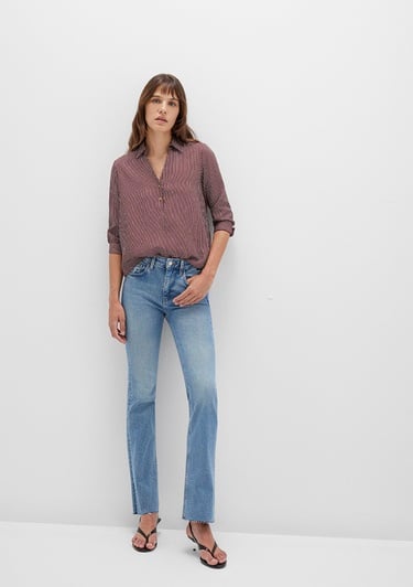  Mavi Çizgili Bordo Bluz 122400-88614