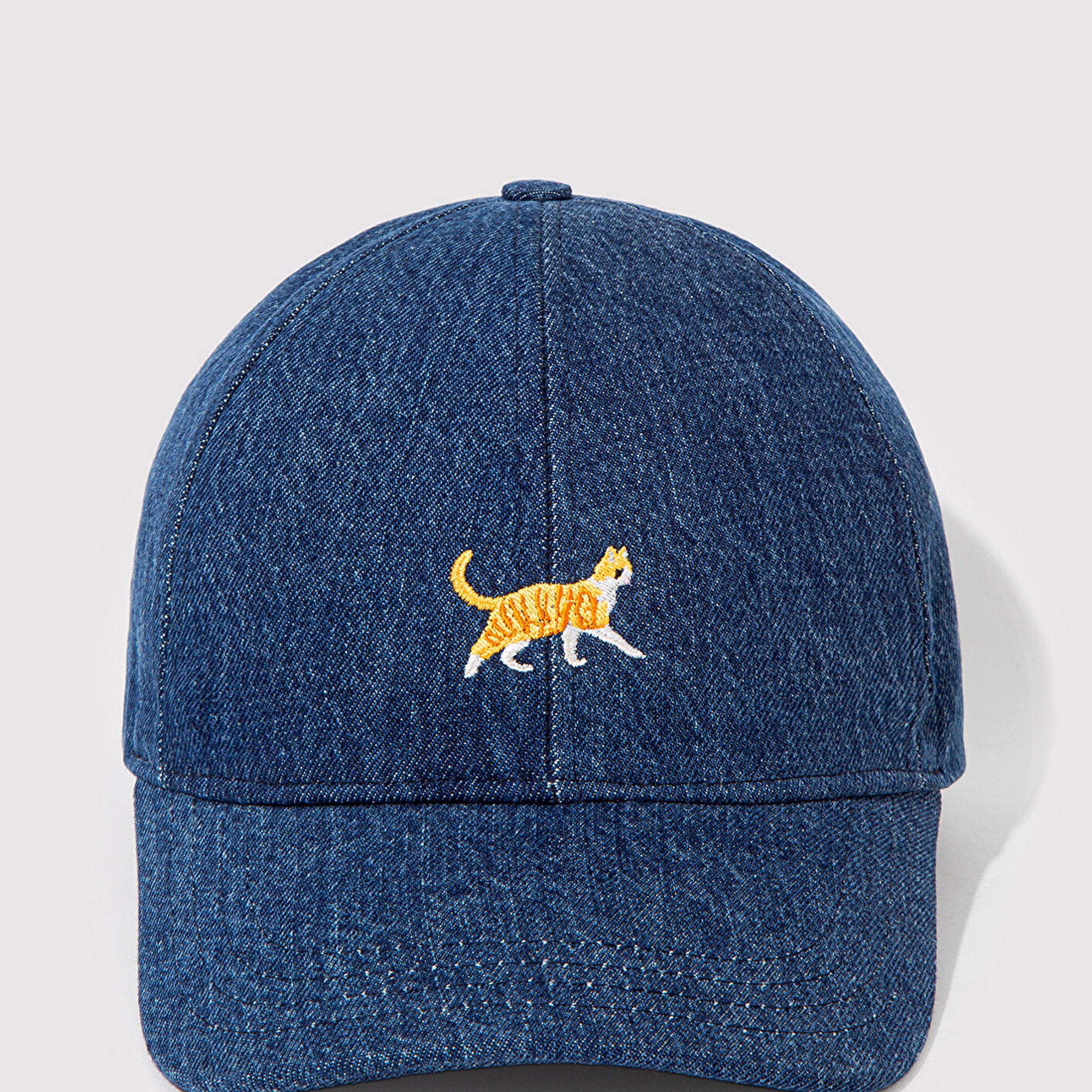 Mavi Kedi Nakışlı Denim Şapka 1913012-10241