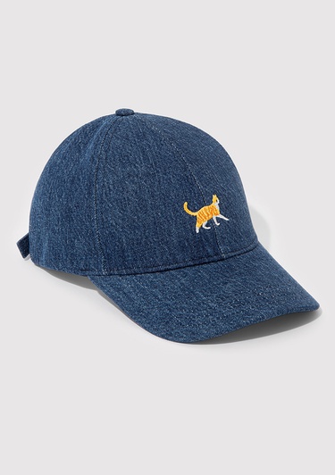  Mavi Kedi Nakışlı Denim Şapka 1913012-10241