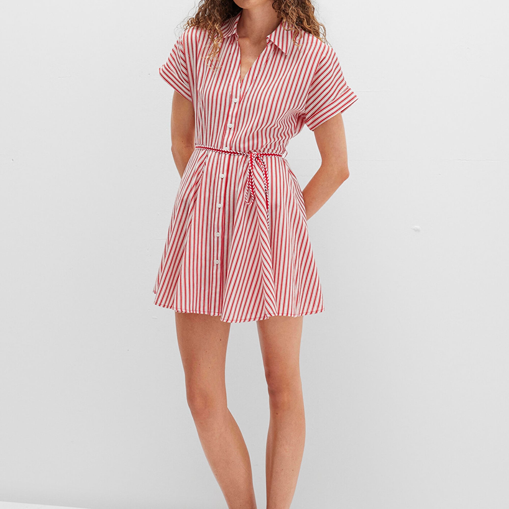 Mavi Kırmızı Mini Elbise 1310763-82656