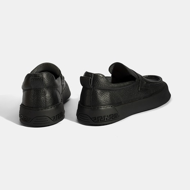  Erkek Siyah Deri Loafer