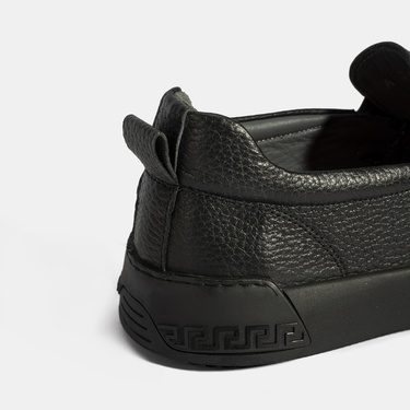  Erkek Siyah Deri Loafer