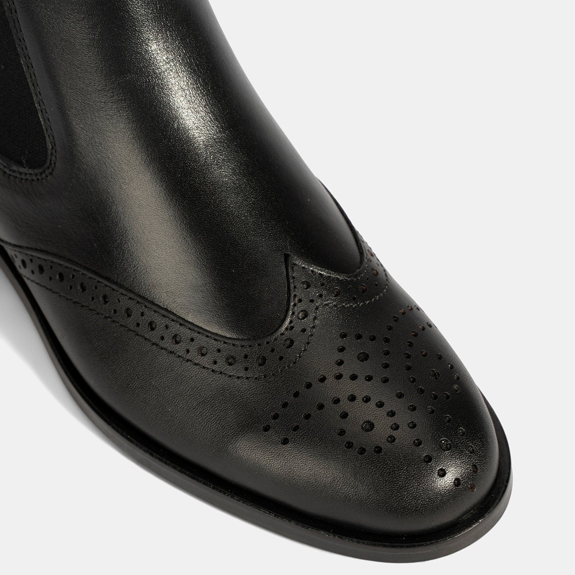 Kadın Mavi Astar Detaylı Siyah Chelsea Bot