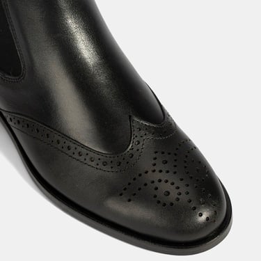  Kadın Mavi Astar Detaylı Siyah Chelsea Bot