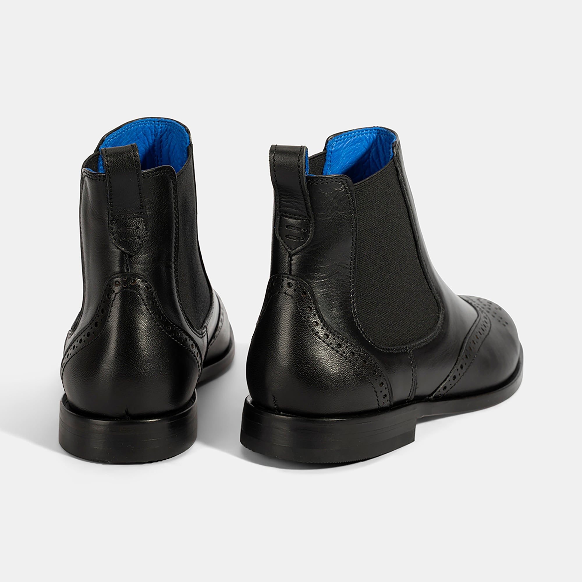 Kadın Mavi Astar Detaylı Siyah Chelsea Bot