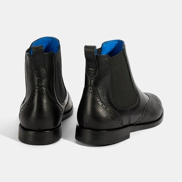  Kadın Mavi Astar Detaylı Siyah Chelsea Bot