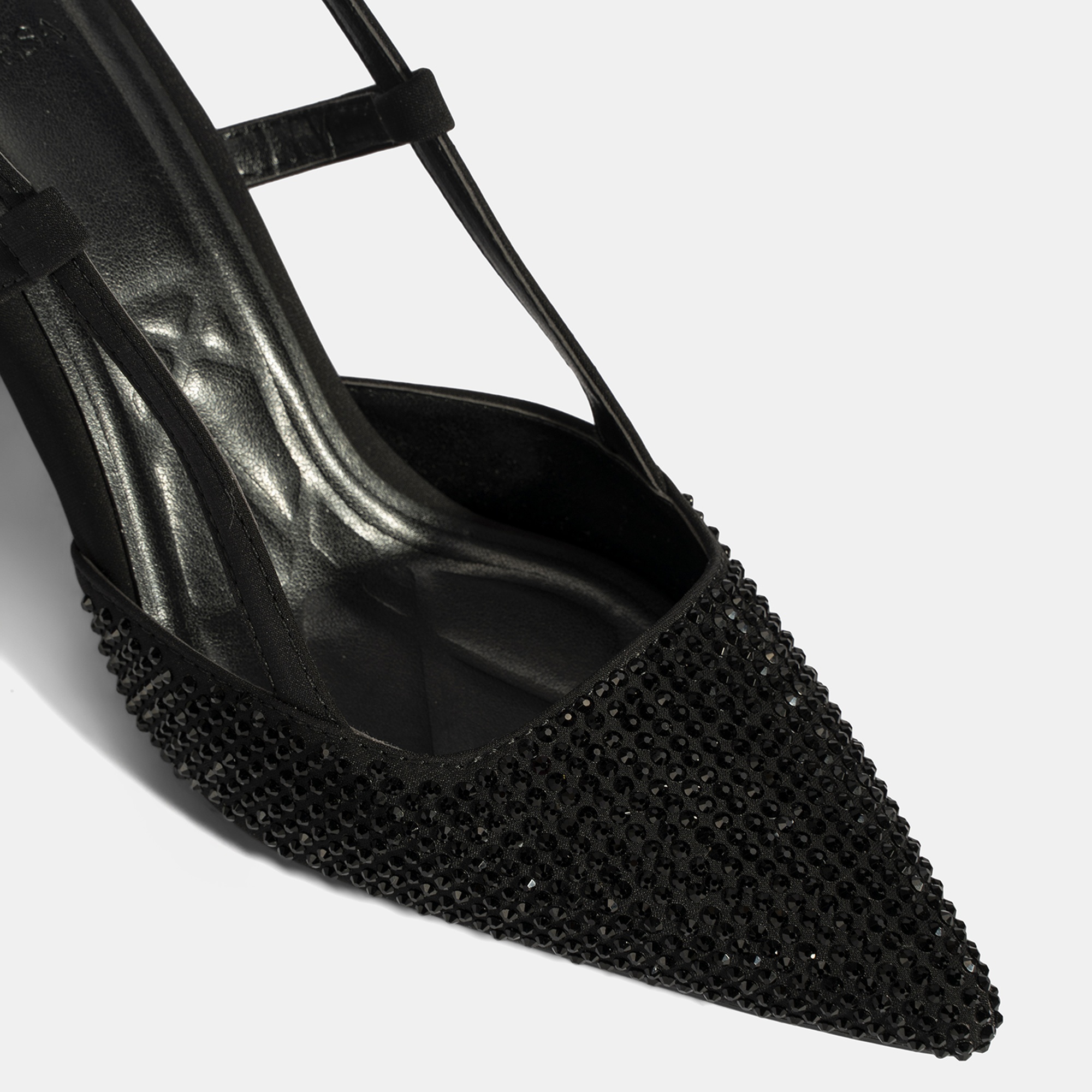 Kadın Siyah Ayarlanabilir Metal Tokalı Taşlı Abiye Ayakkabı