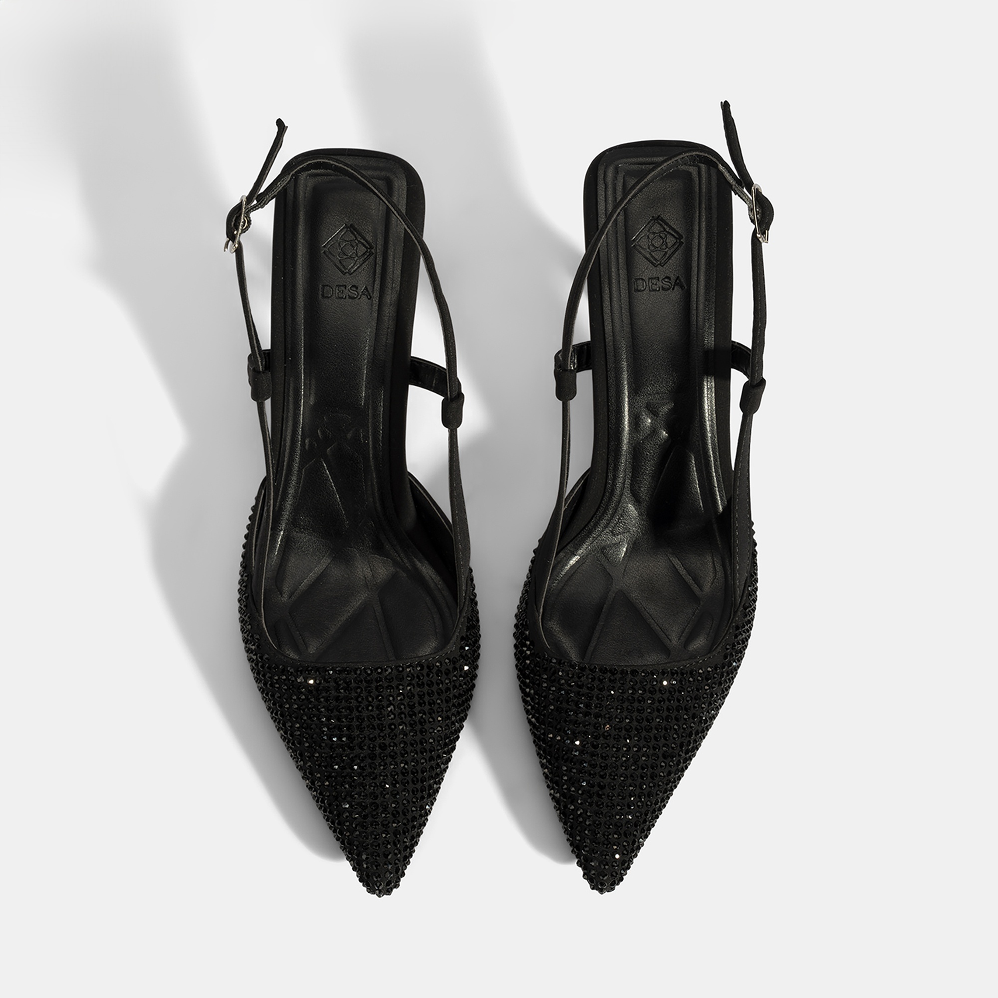 Kadın Siyah Ayarlanabilir Metal Tokalı Taşlı Abiye Ayakkabı