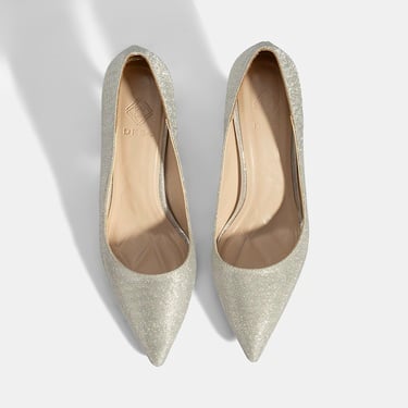  Kadın Gümüş Simli Topuklu Abiye Ayakkabı