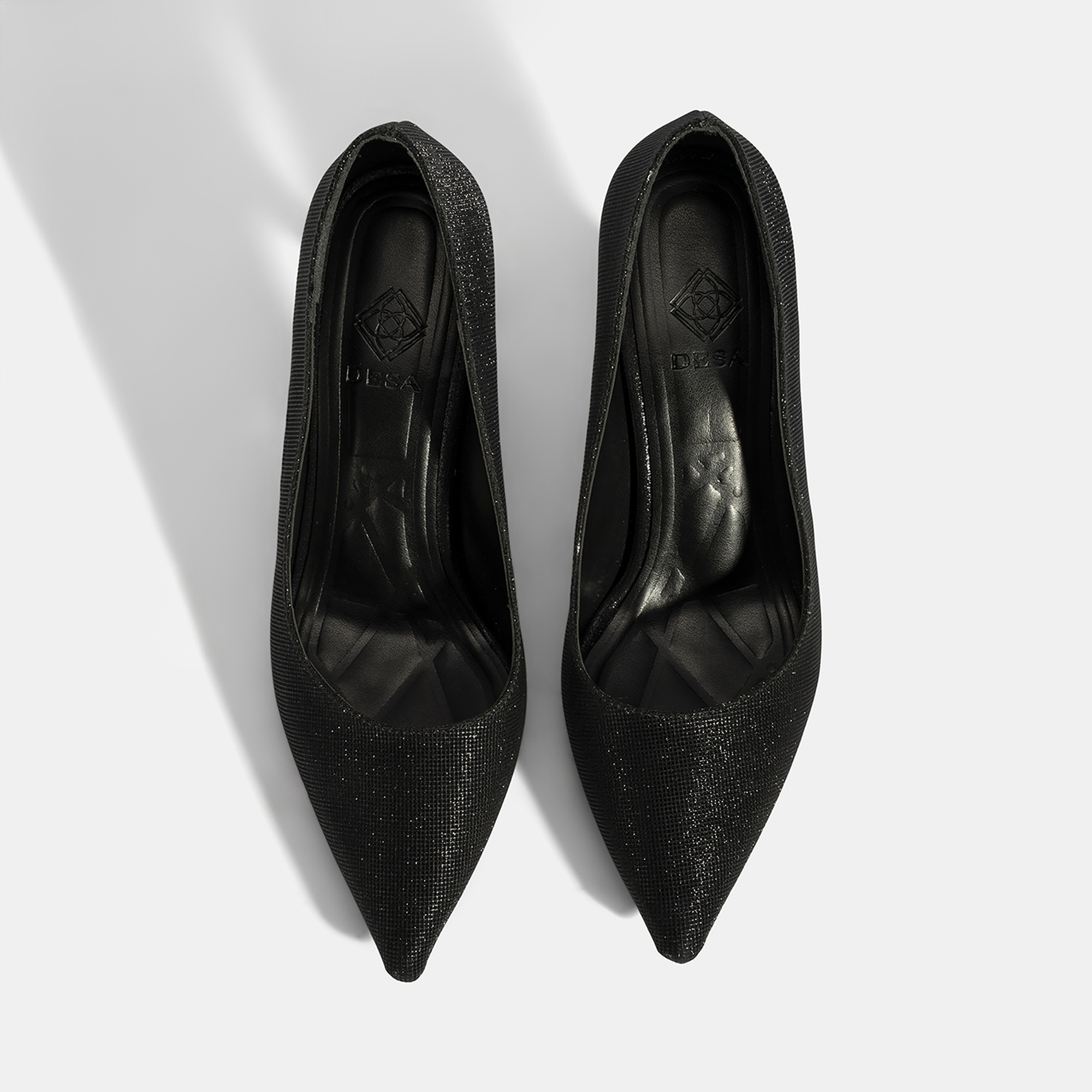 Kadın Siyah Simli Topuklu Abiye Ayakkabı