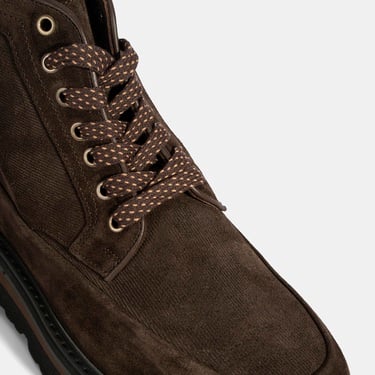  Erkek Kahve Bağcıklı Süet Bot