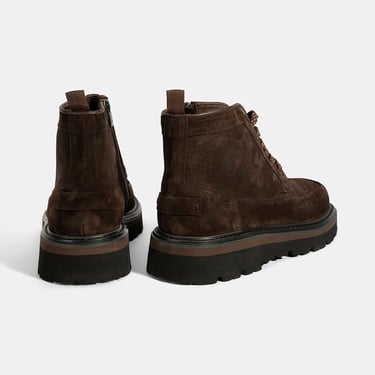  Erkek Kahve Bağcıklı Süet Bot