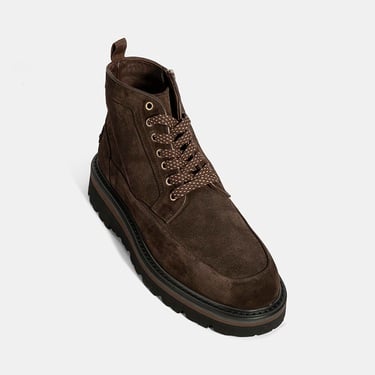  Erkek Kahve Bağcıklı Süet Bot