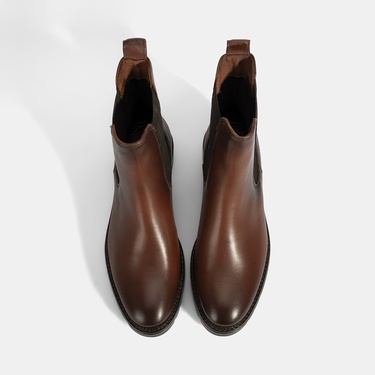  Kadın Taba Kalın Topuklu Deri Bot