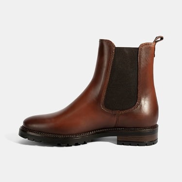  Kadın Taba Kalın Topuklu Deri Bot