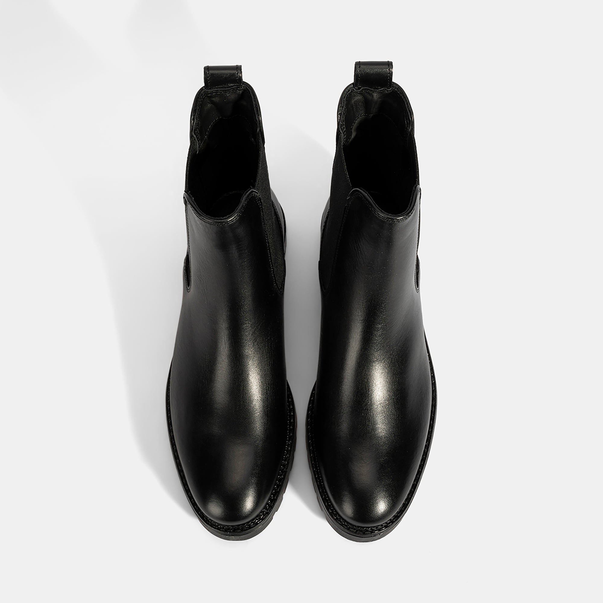 Kadın Siyah Kalın Topuklu Deri Bot