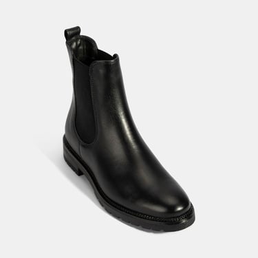  Kadın Siyah Kalın Topuklu Deri Bot