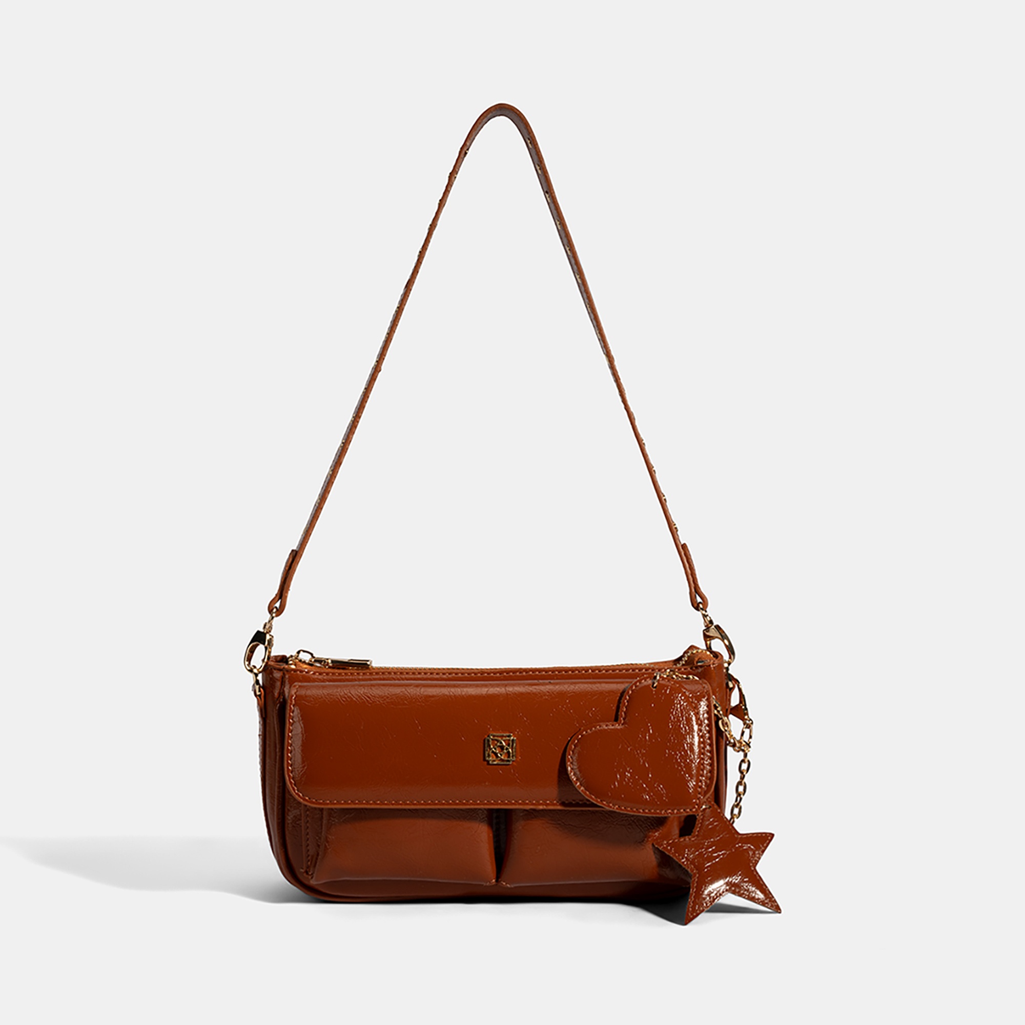 Kadın Taba Yıldız / Kalp Charm Aksesuarlı Omuz Çantası