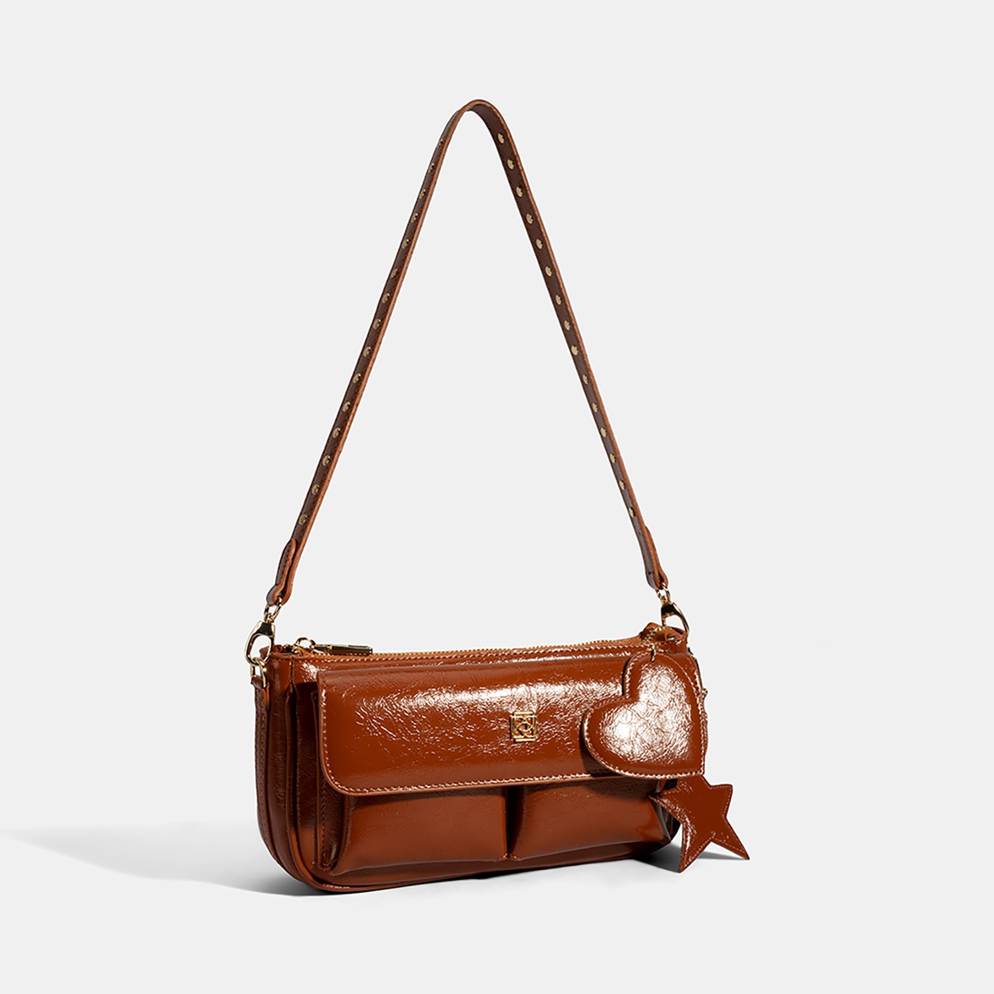 Kadın Taba Yıldız / Kalp Charm Aksesuarlı Omuz Çantası