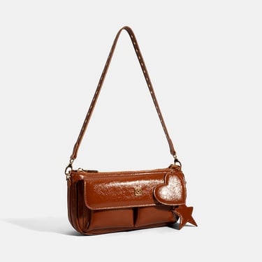  Kadın Taba Yıldız / Kalp Charm Aksesuarlı Omuz Çantası