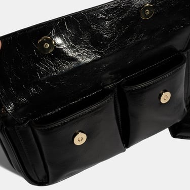  Kadın Siyah Yıldız / Kalp Charm Aksesuarlı Omuz Çantası