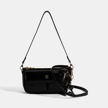  Kadın Siyah Yıldız / Kalp Charm Aksesuarlı Omuz Çantası