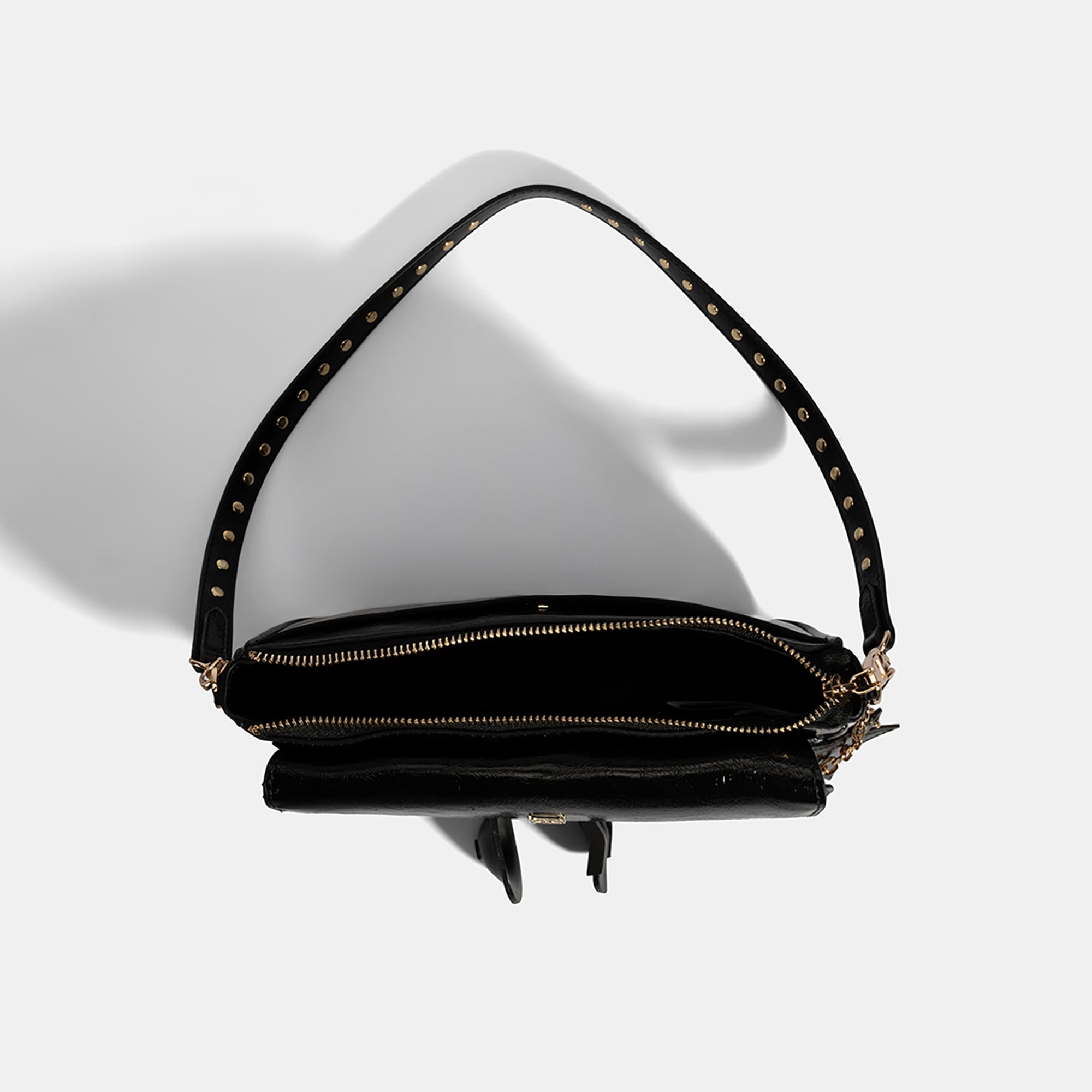 Kadın Siyah Yıldız / Kalp Charm Aksesuarlı Omuz Çantası