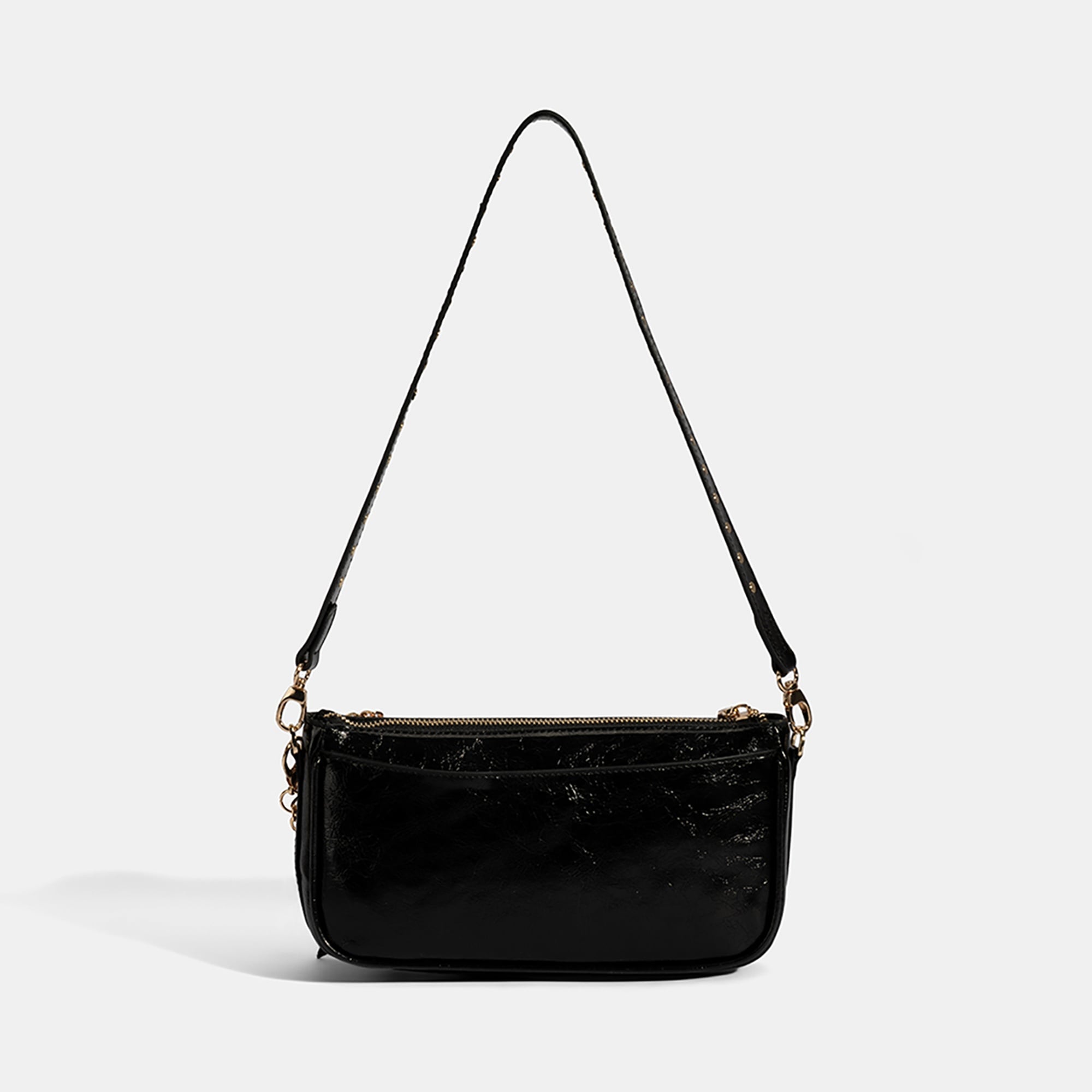 Kadın Siyah Yıldız / Kalp Charm Aksesuarlı Omuz Çantası