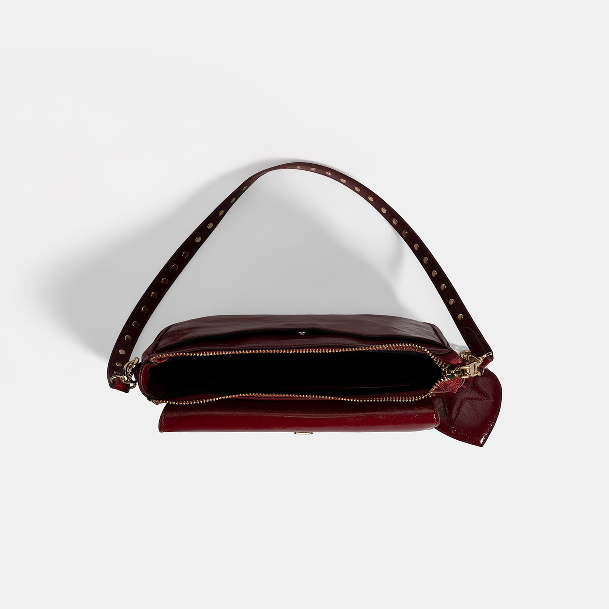 Kadın Bordo Yıldız / Kalp Charm Aksesuarlı Omuz Çantası