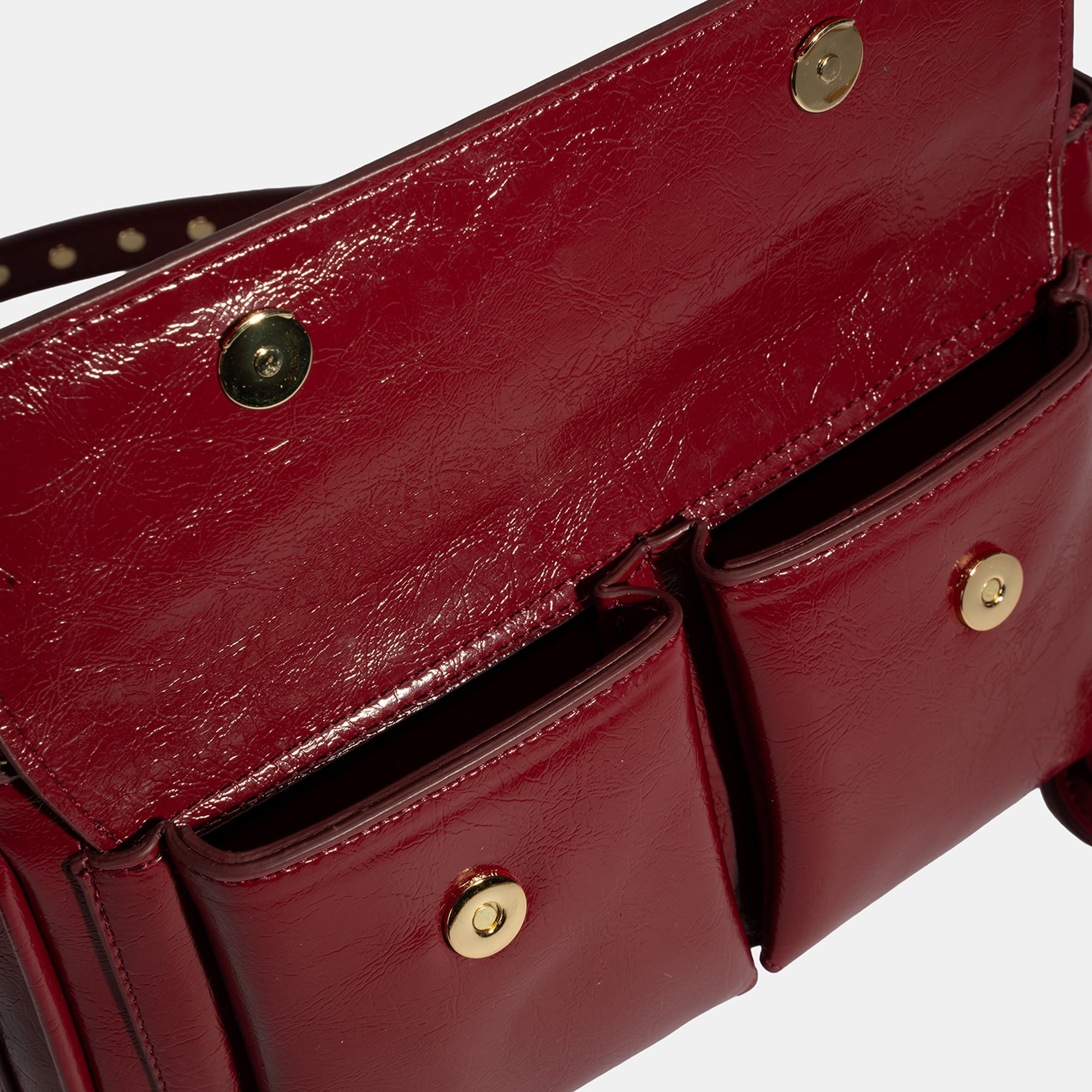 Kadın Bordo Yıldız / Kalp Charm Aksesuarlı Omuz Çantası