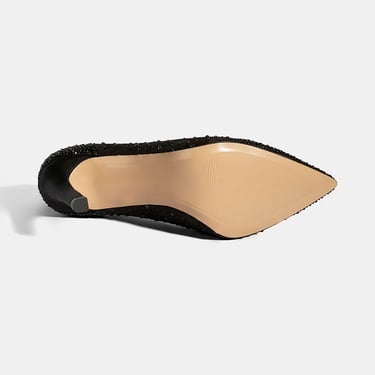  Kadın Siyah Taşlı Sivri Burunlu Topuklu Abiye Ayakkabı