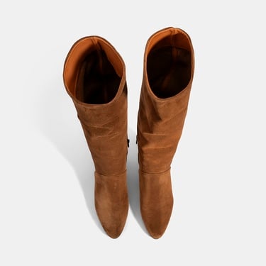  Kadın Taba Süet Deri Çizme