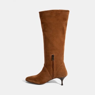  Kadın Taba Süet Deri Çizme