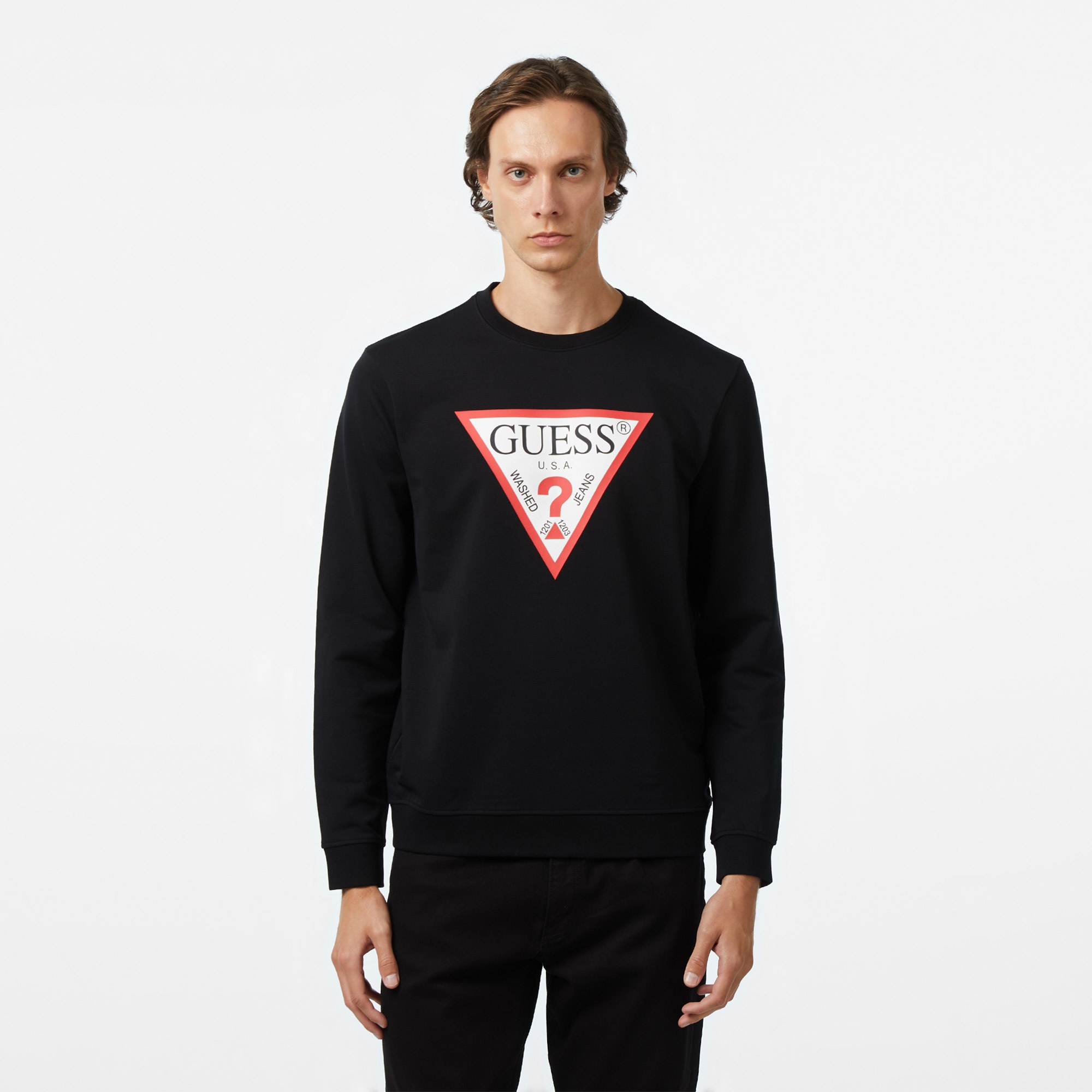 Guess Erkek Siyah Sweatshirt