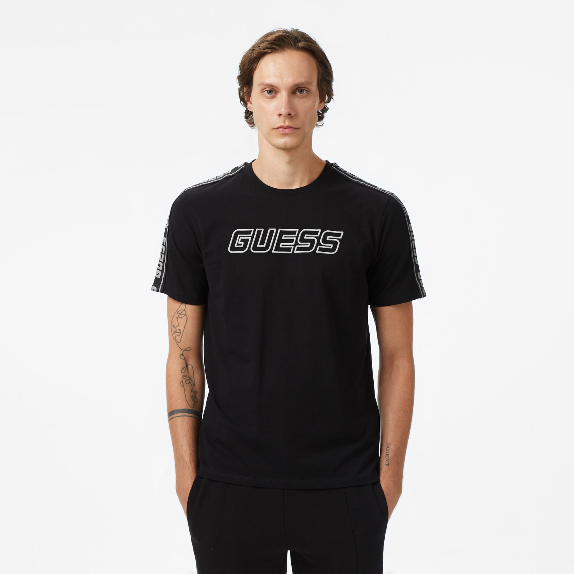  Guess Arlo Erkek Siyah T-Shirt