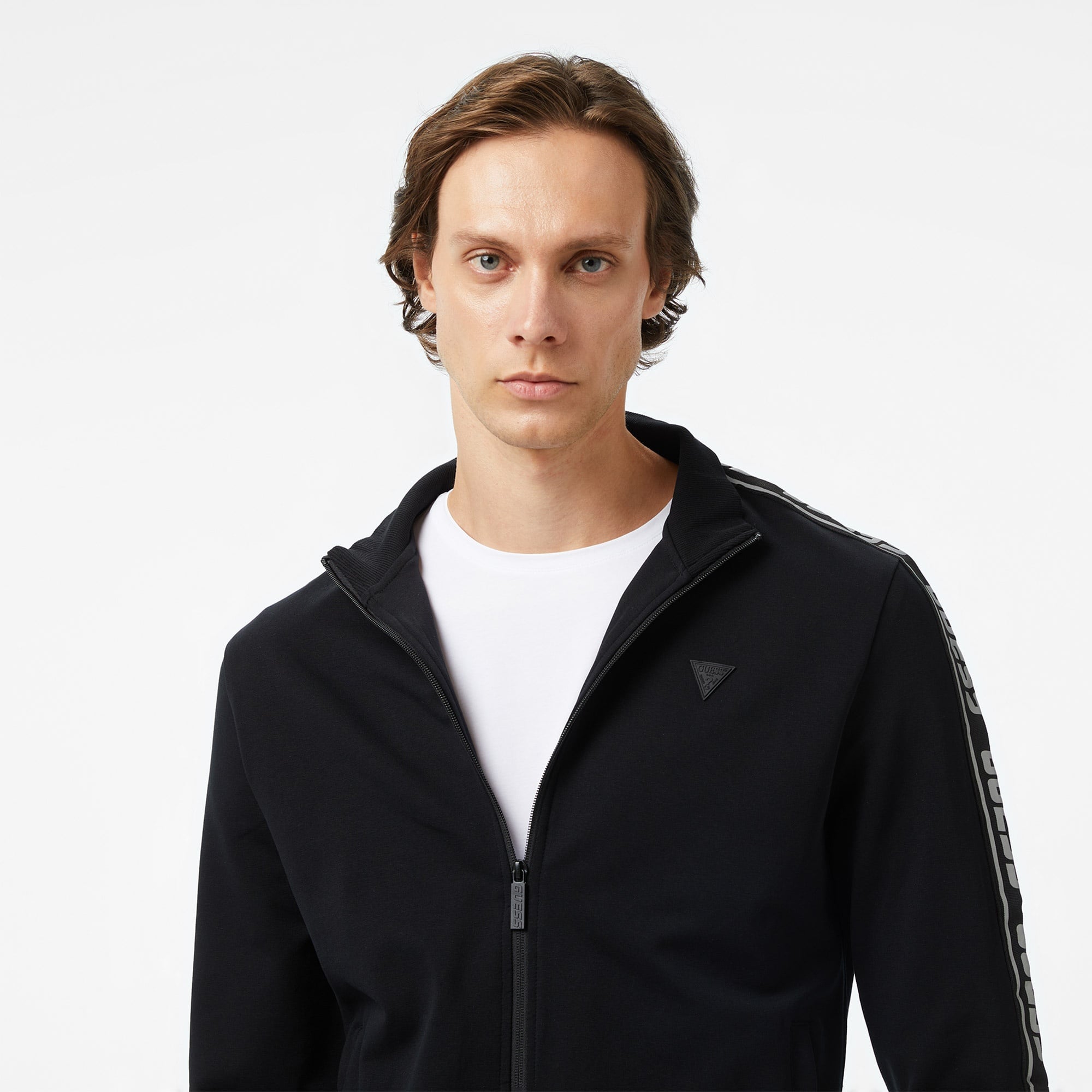 Guess Full-Zip Erkek Siyah Sweatshirt