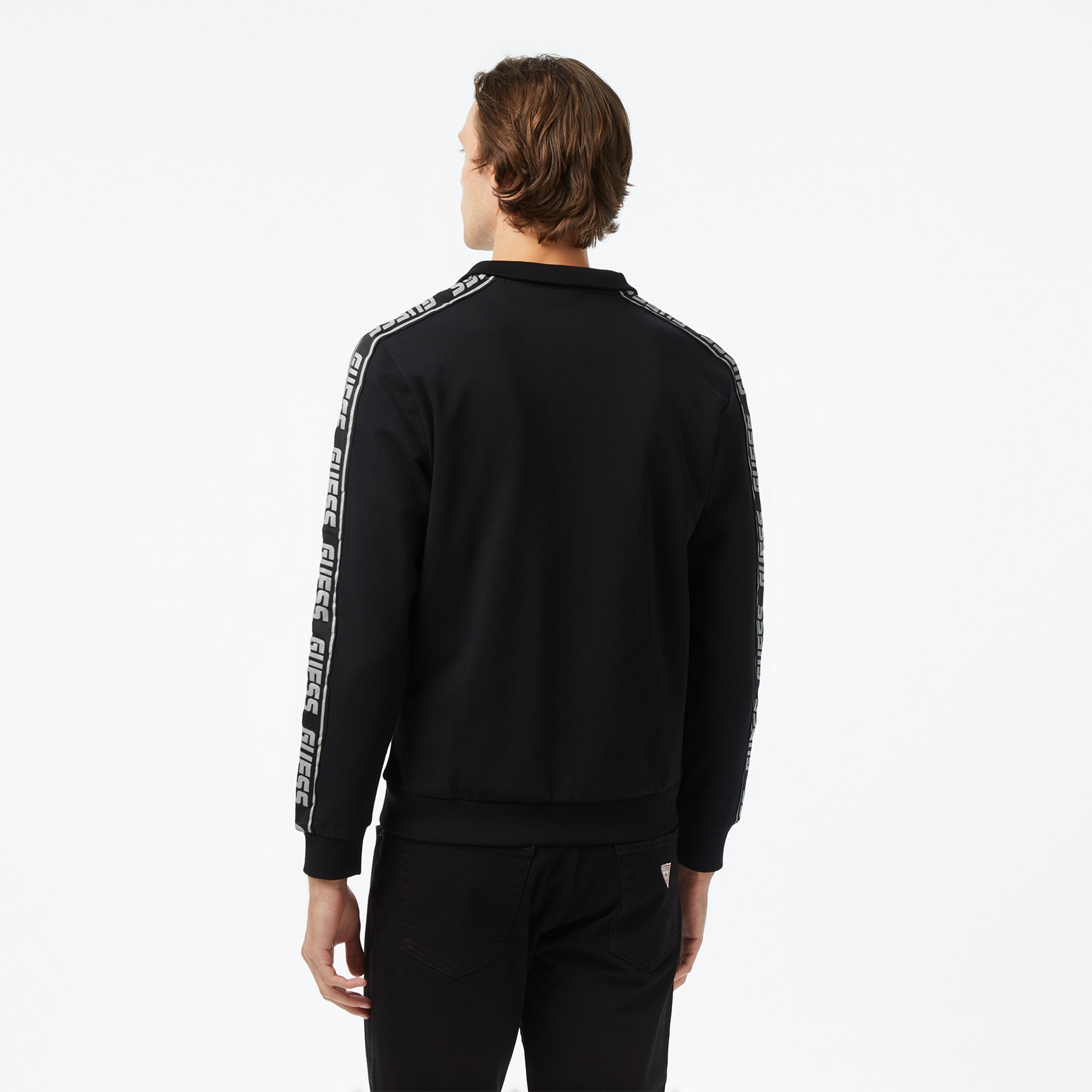 Guess Full-Zip Erkek Siyah Sweatshirt