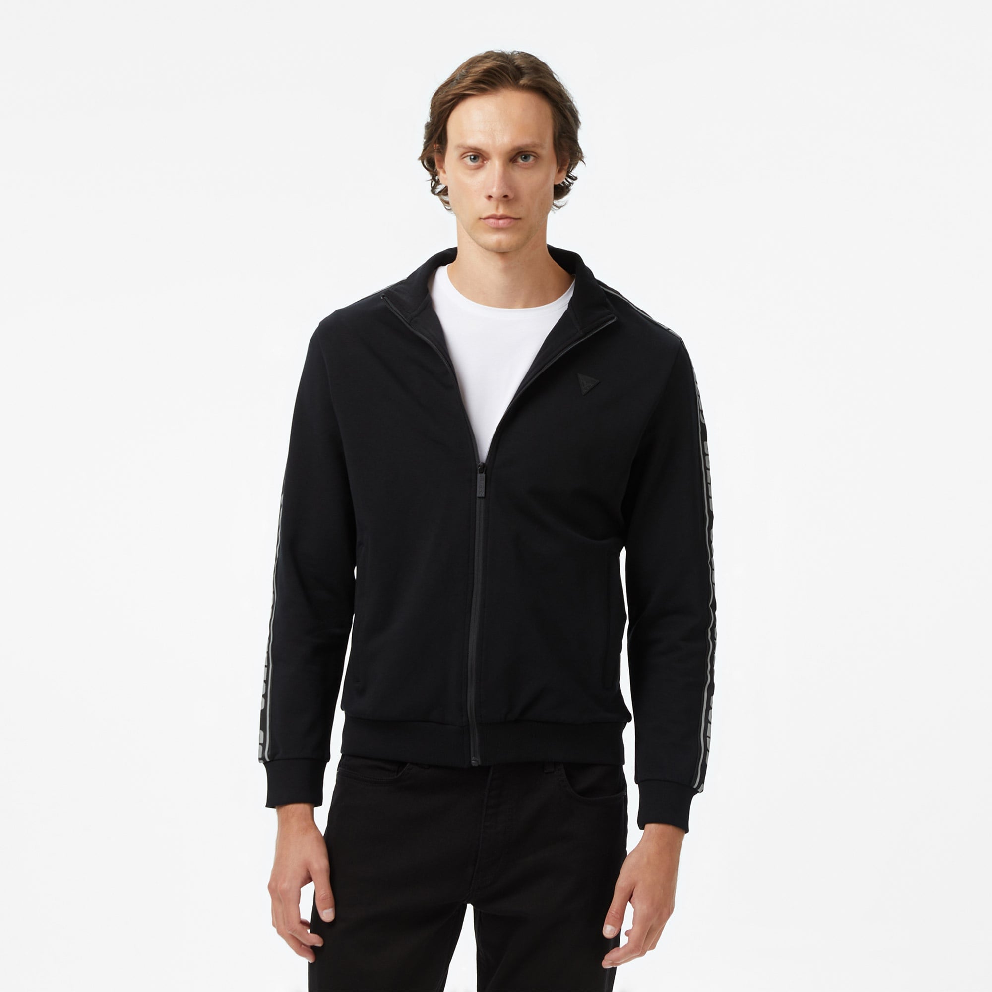 Guess Full-Zip Erkek Siyah Sweatshirt