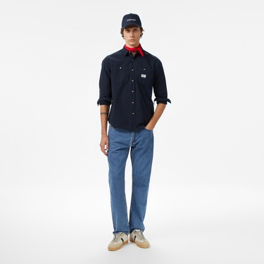  Guess Re Pockets Sh Organic Cotton Poplin 176 Erkek Lacivert Gömlek